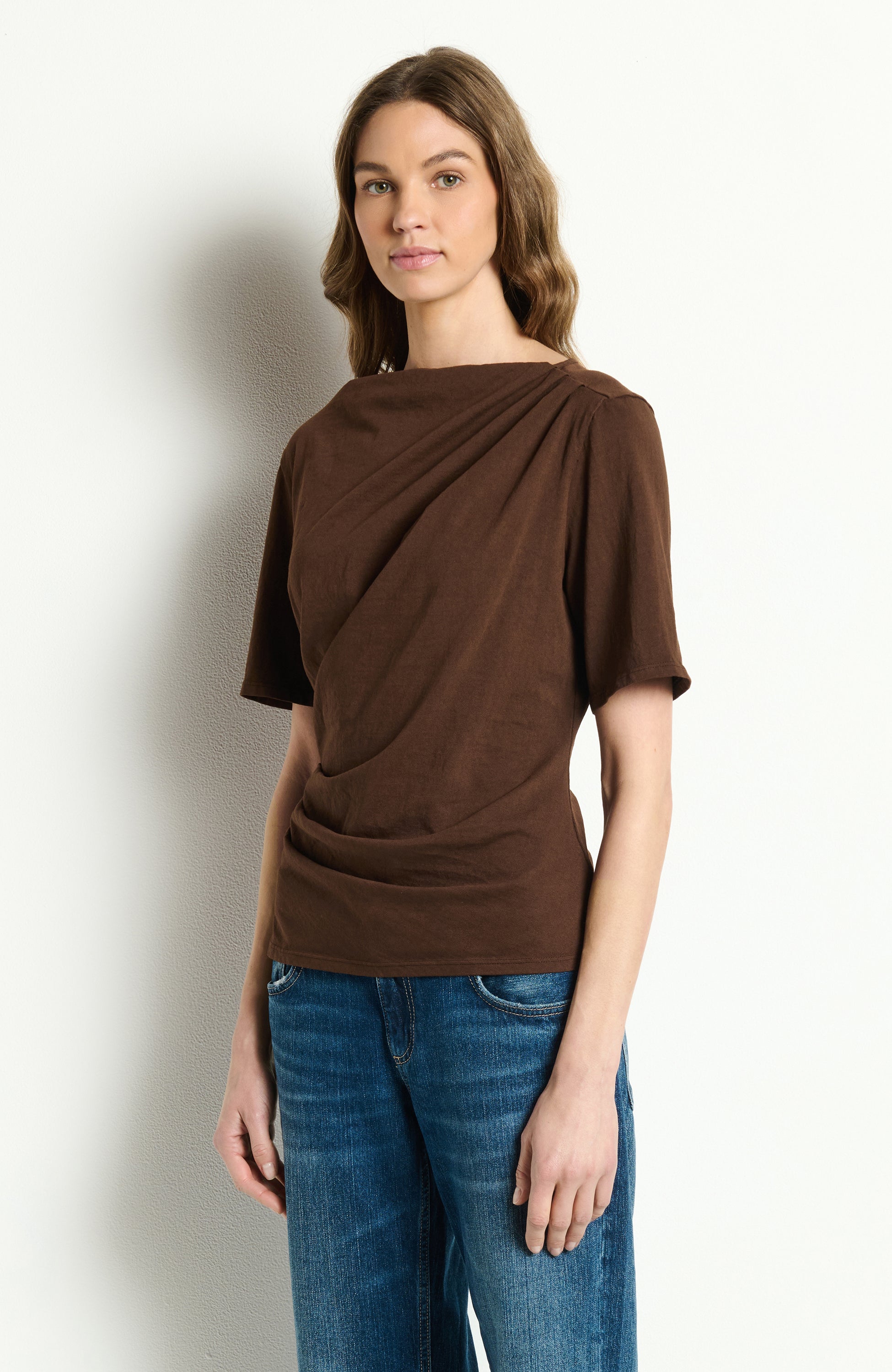 ANDREA ASYMMETRICAL PLEAT TOP