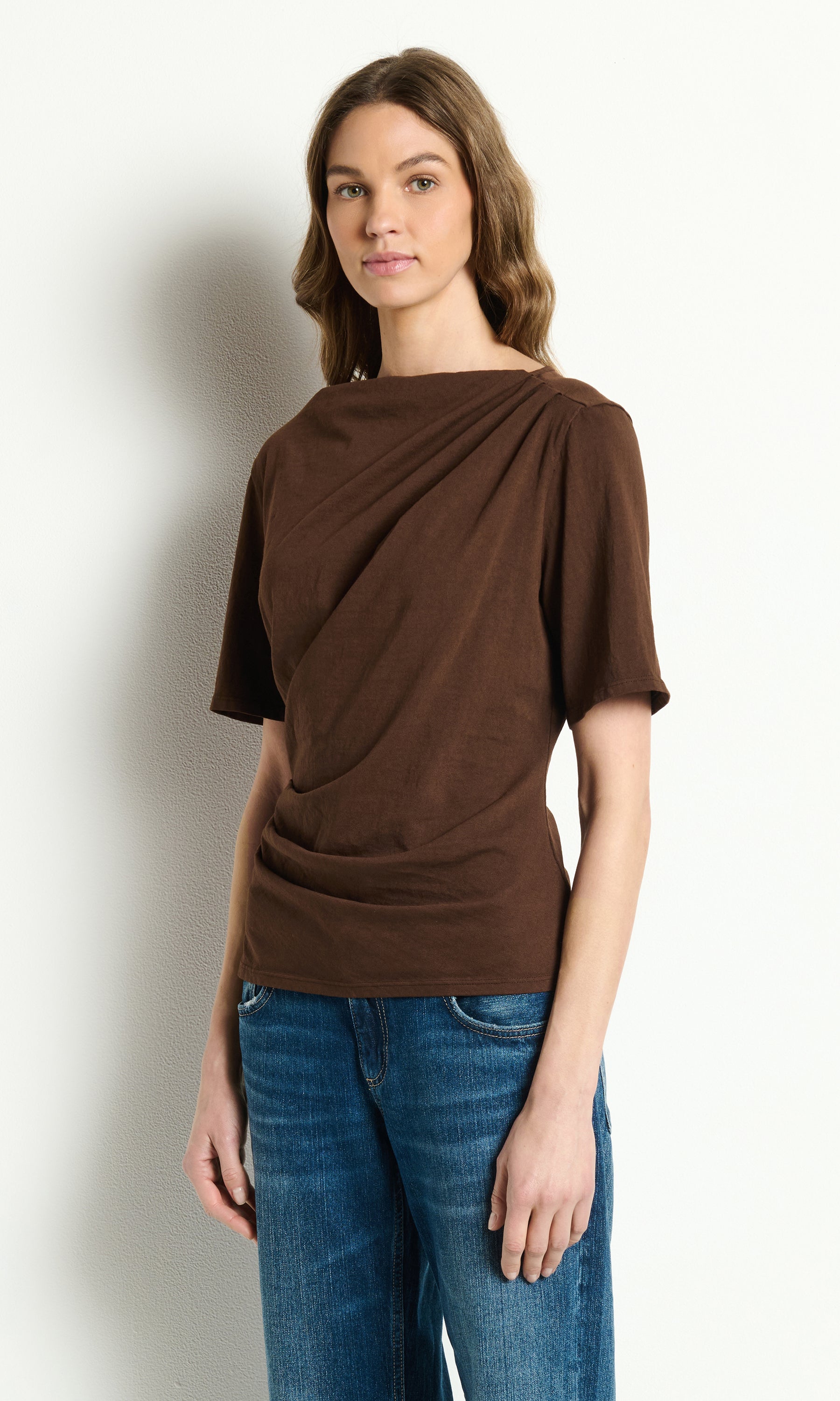 ANDREA ASYMMETRICAL PLEAT TOP