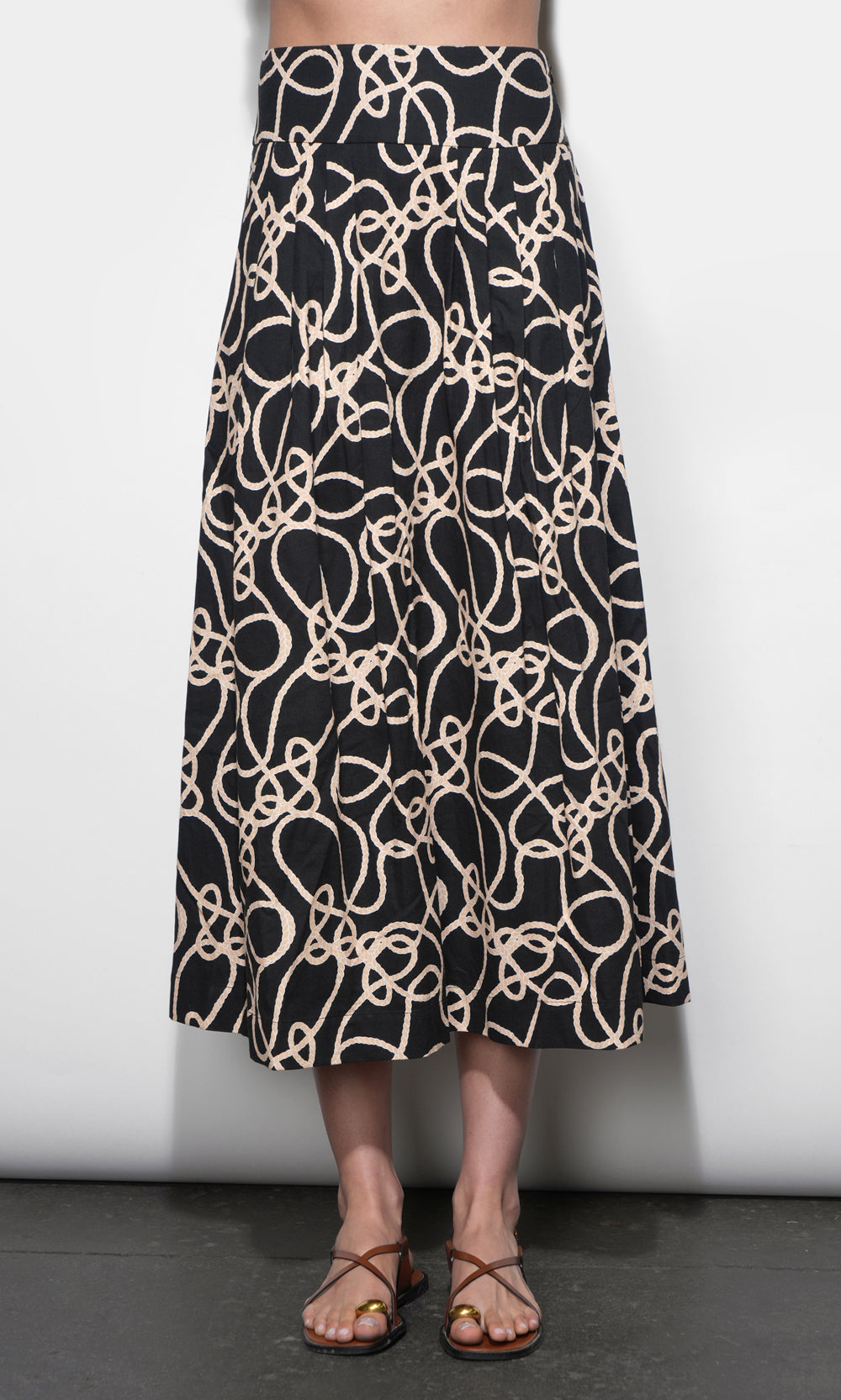 Sailor Pleat Detail Mdi Skirt