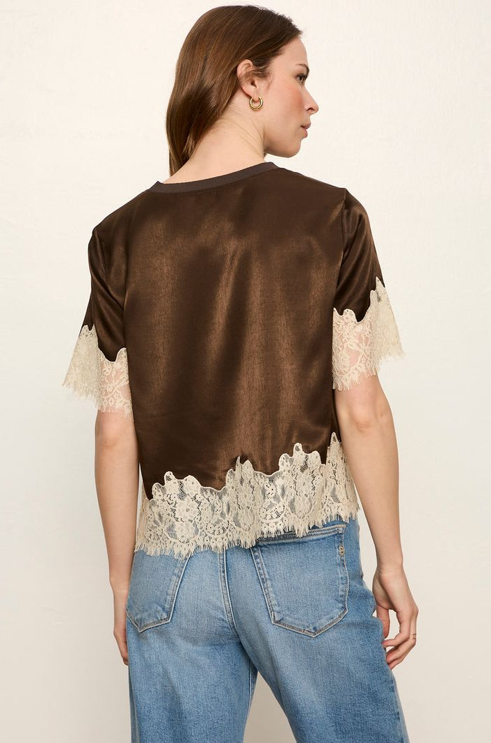ONE OF A KIND SATIN LACE TOP
