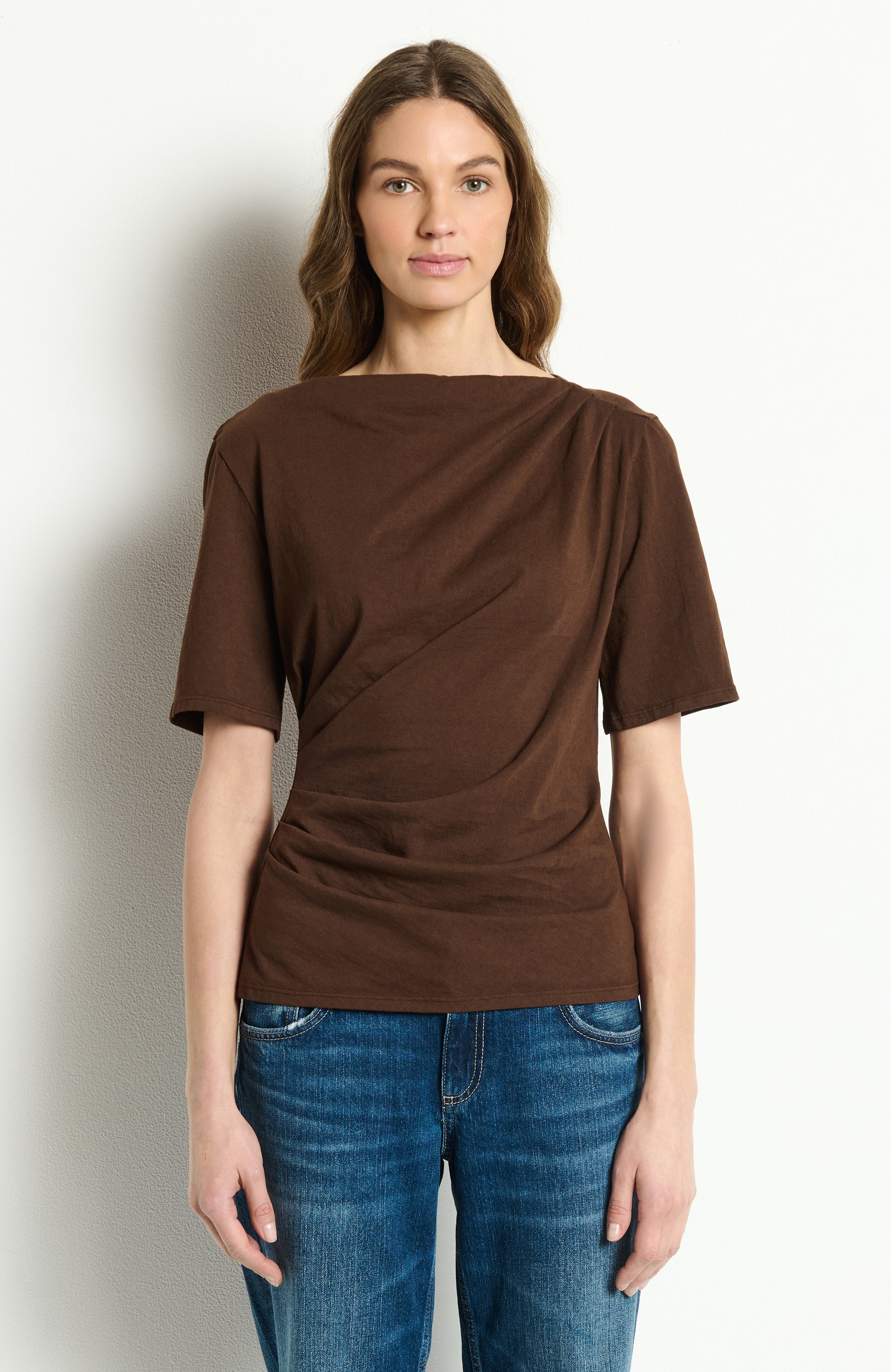 ANDREA ASYMMETRICAL PLEAT TOP