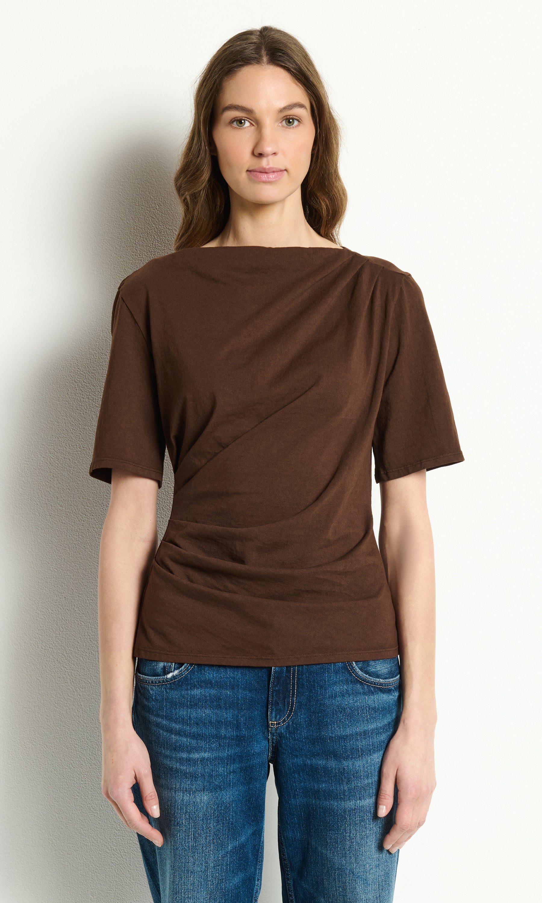 ANDREA ASYMMETRICAL PLEAT TOP