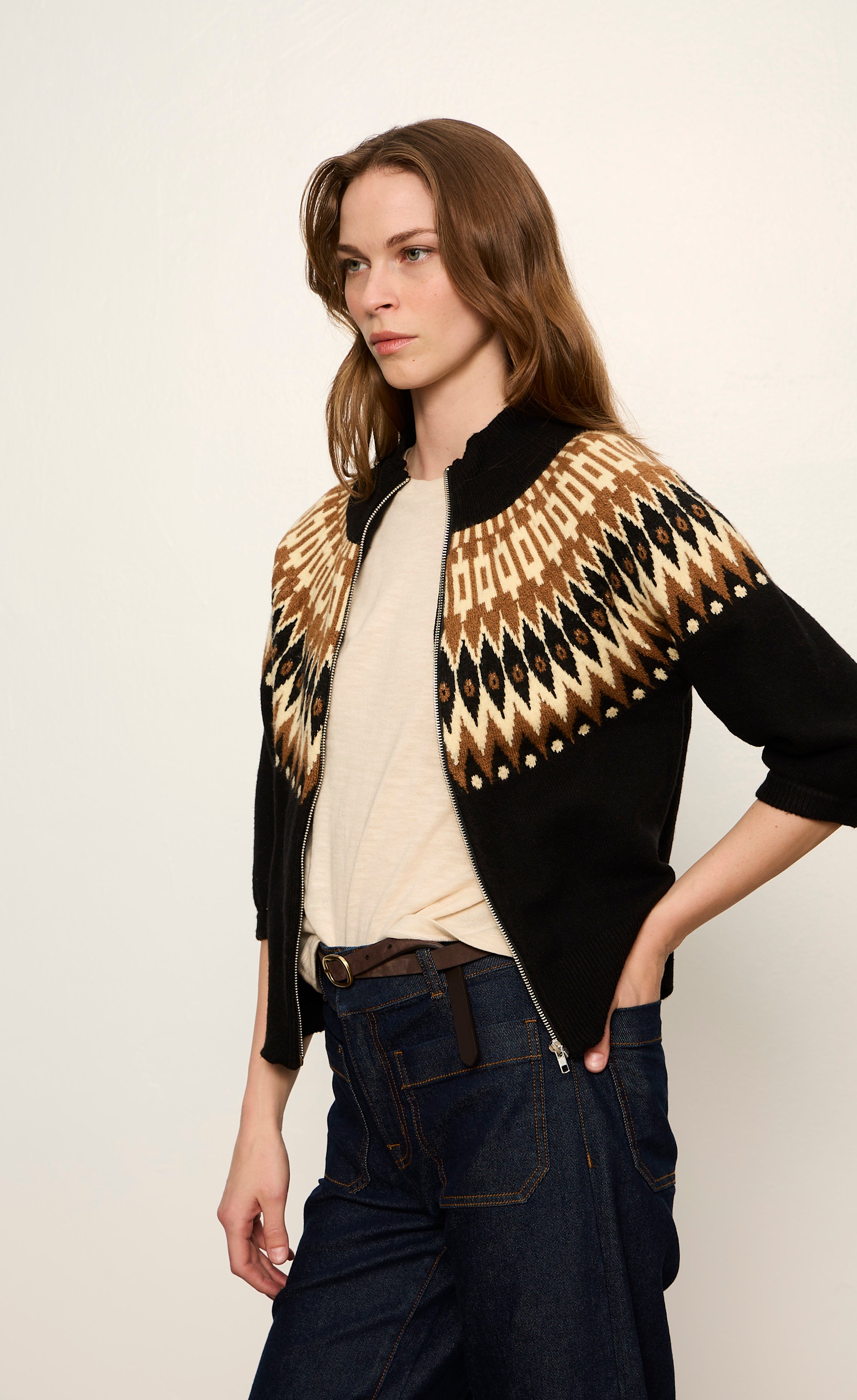 FAIRISLE ZIP UP