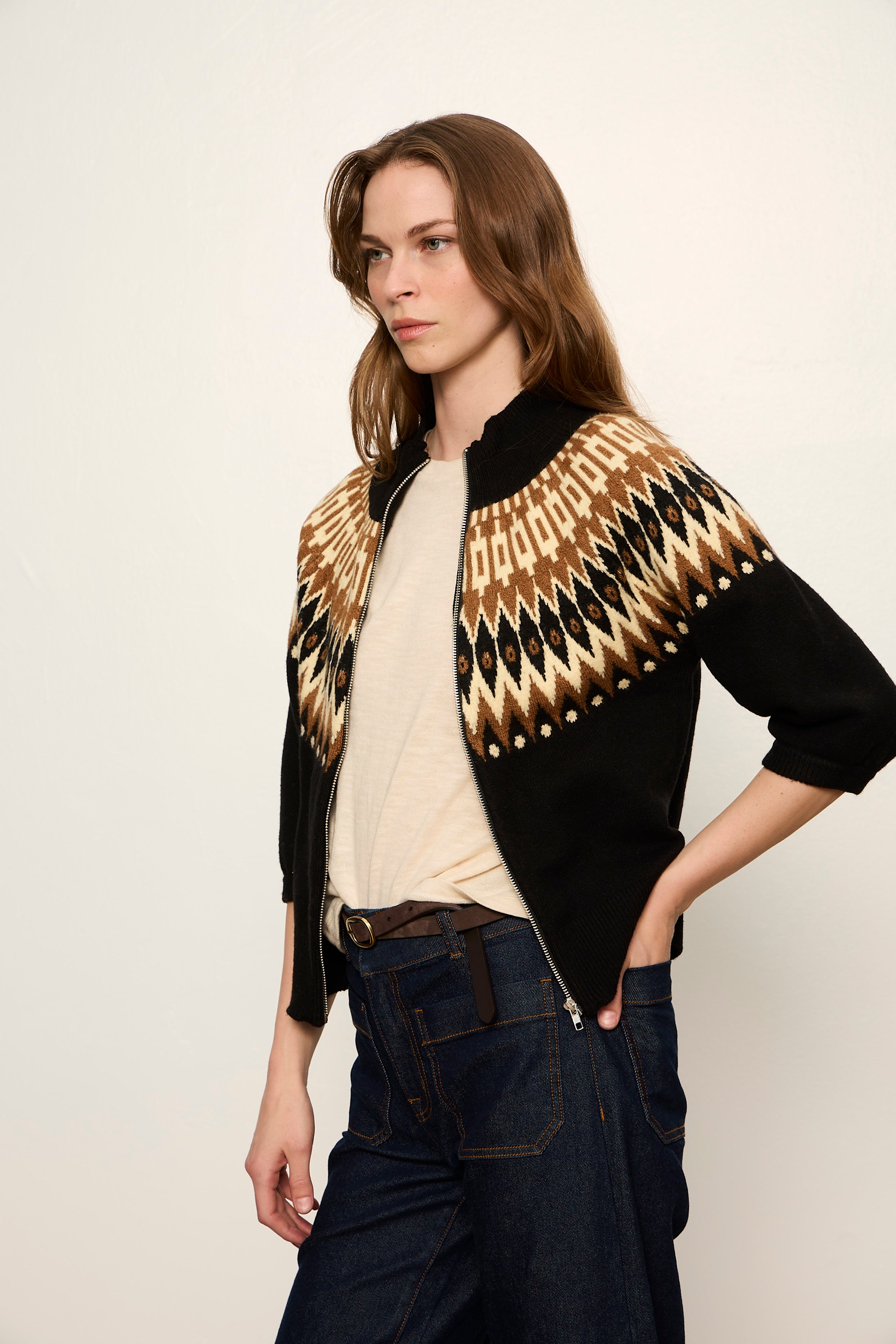 FAIRISLE ZIP UP