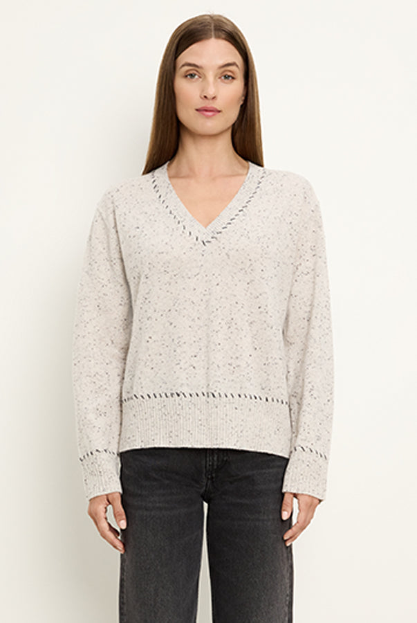 LONNIE V-NECK RELAXED CASHMERE PULLOVER