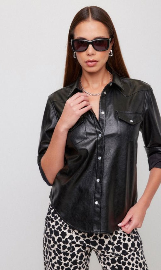 Anna Faux Leather Shirt