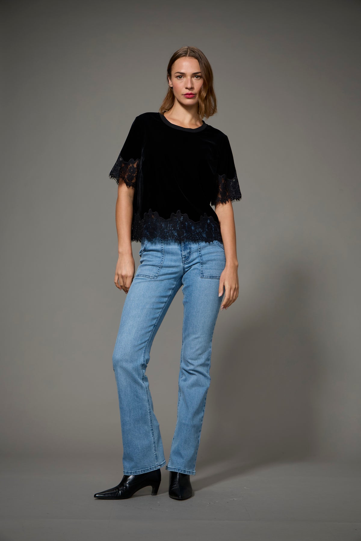 ONE OF A KIND VELVET LACE TOP