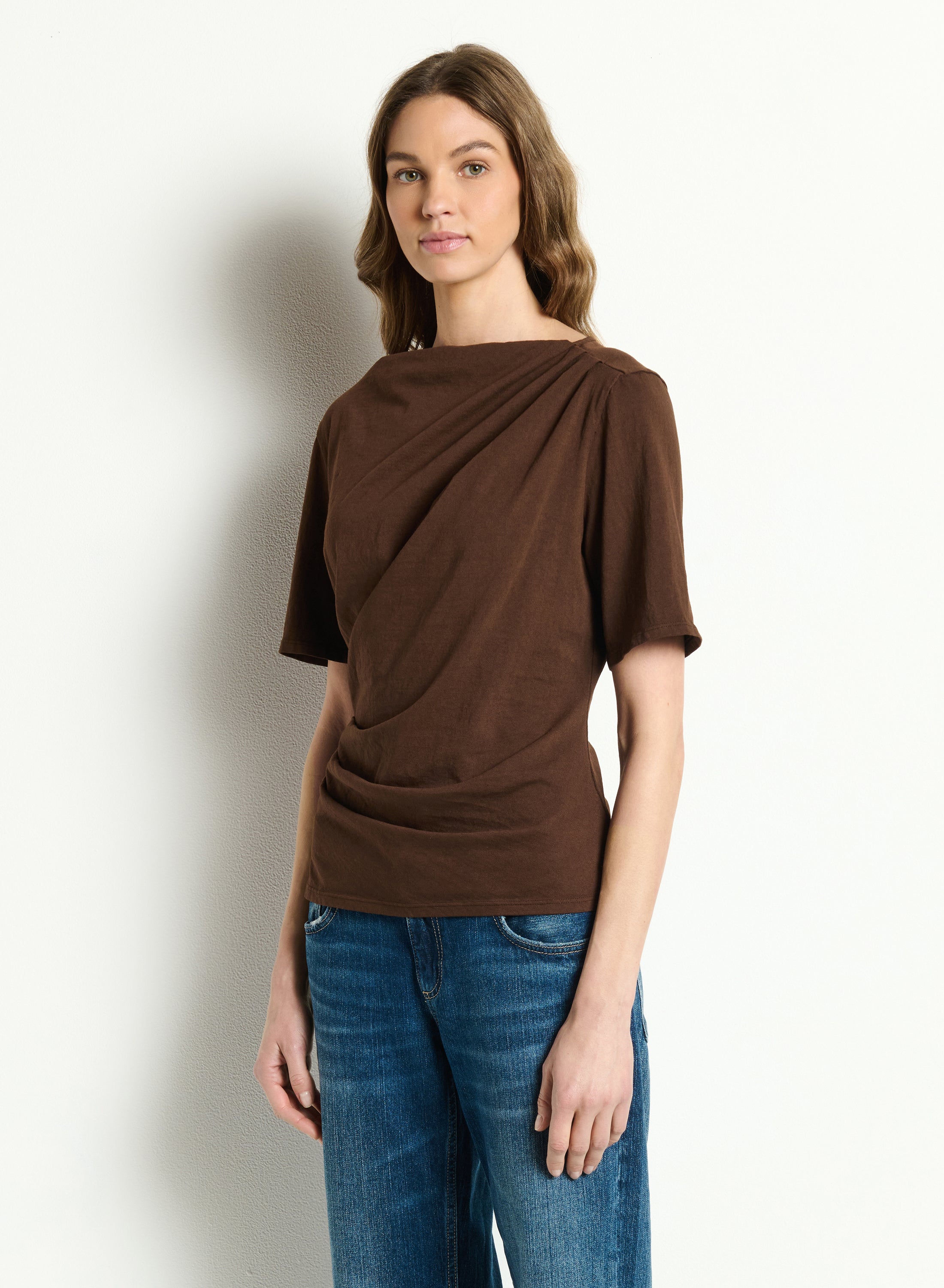 ANDREA ASYMMETRICAL PLEAT TOP