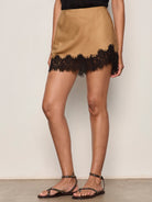 EVERYDAY SATIN LACE MINI SKIRT