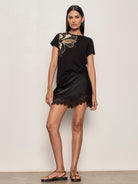 EVERYDAY SATIN LACE MINI SKIRT