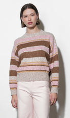 Wendy Slouchy Crew Neck Stripe Sweater