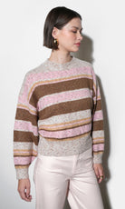 Wendy Slouchy Crew Neck Stripe Sweater