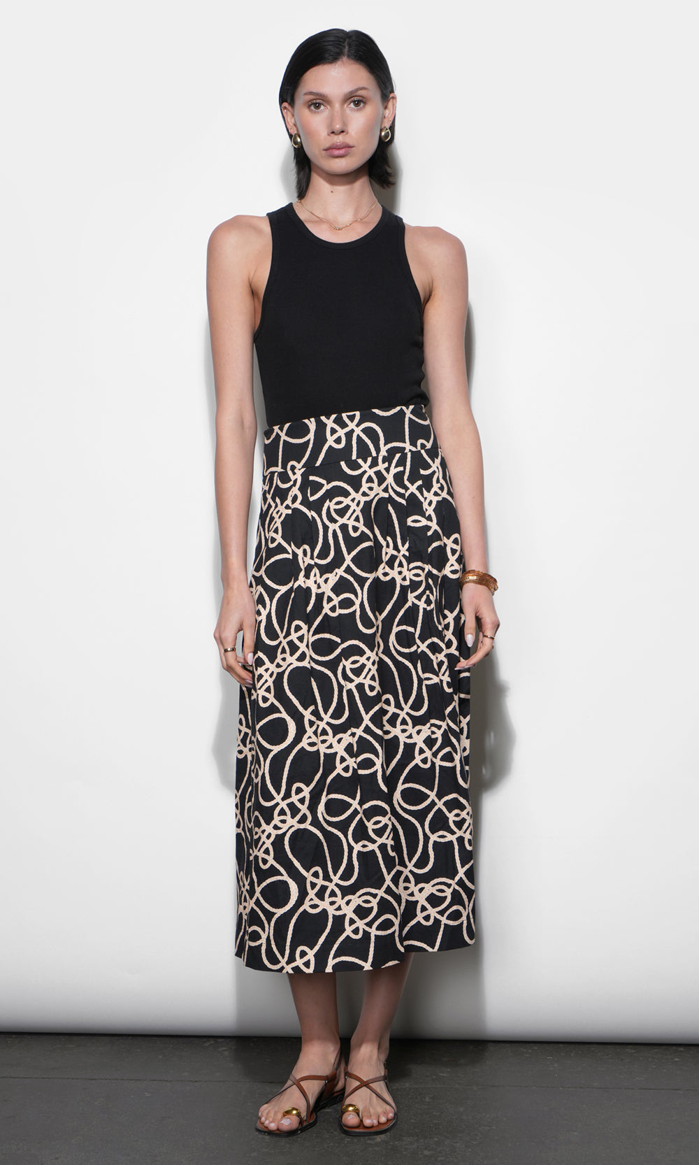 Sailor Pleat Detail Mdi Skirt