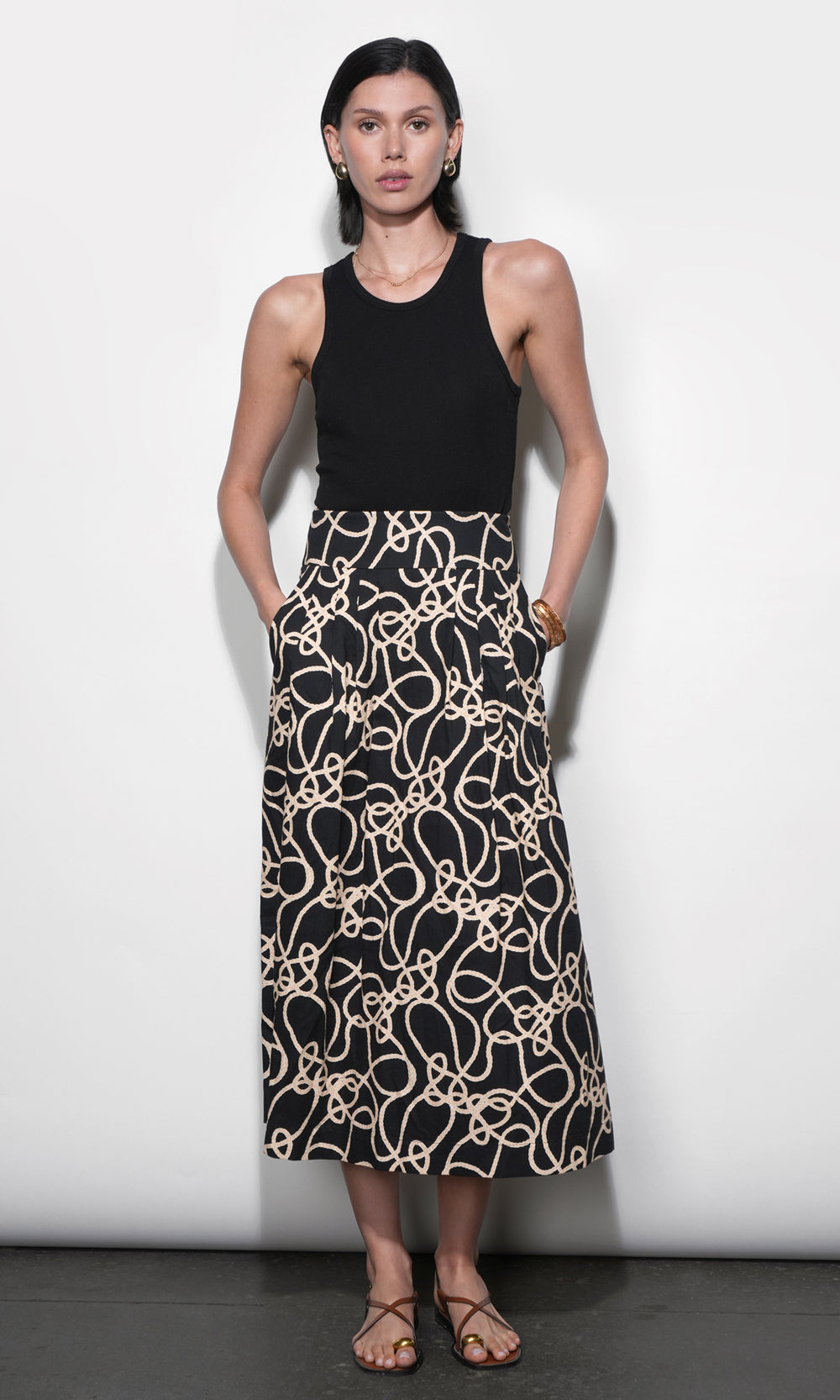 Sailor Pleat Detail Mdi Skirt