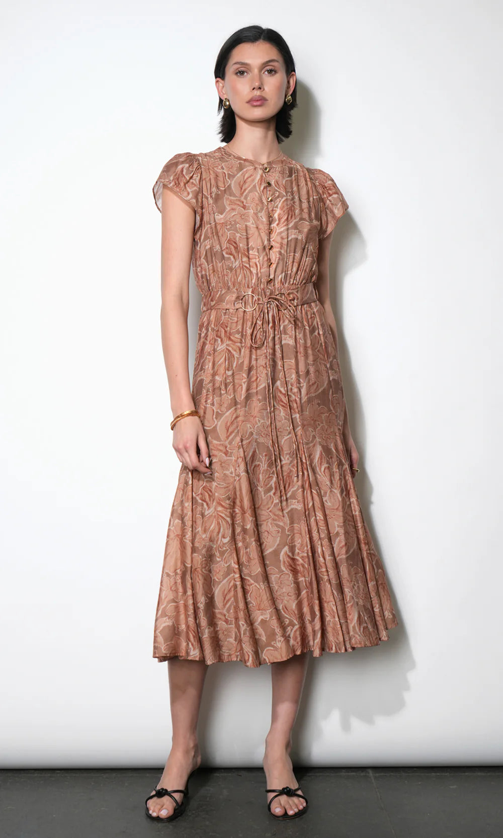 tie belt midi dress GRACE TIE BELT MIDI DRESS