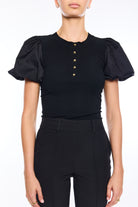 TEIGAN POPLIN COMBO TOP