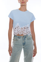 PAIGE RIB LACE COMBO TOP