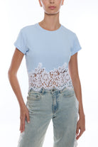 PAIGE RIB LACE COMBO TOP