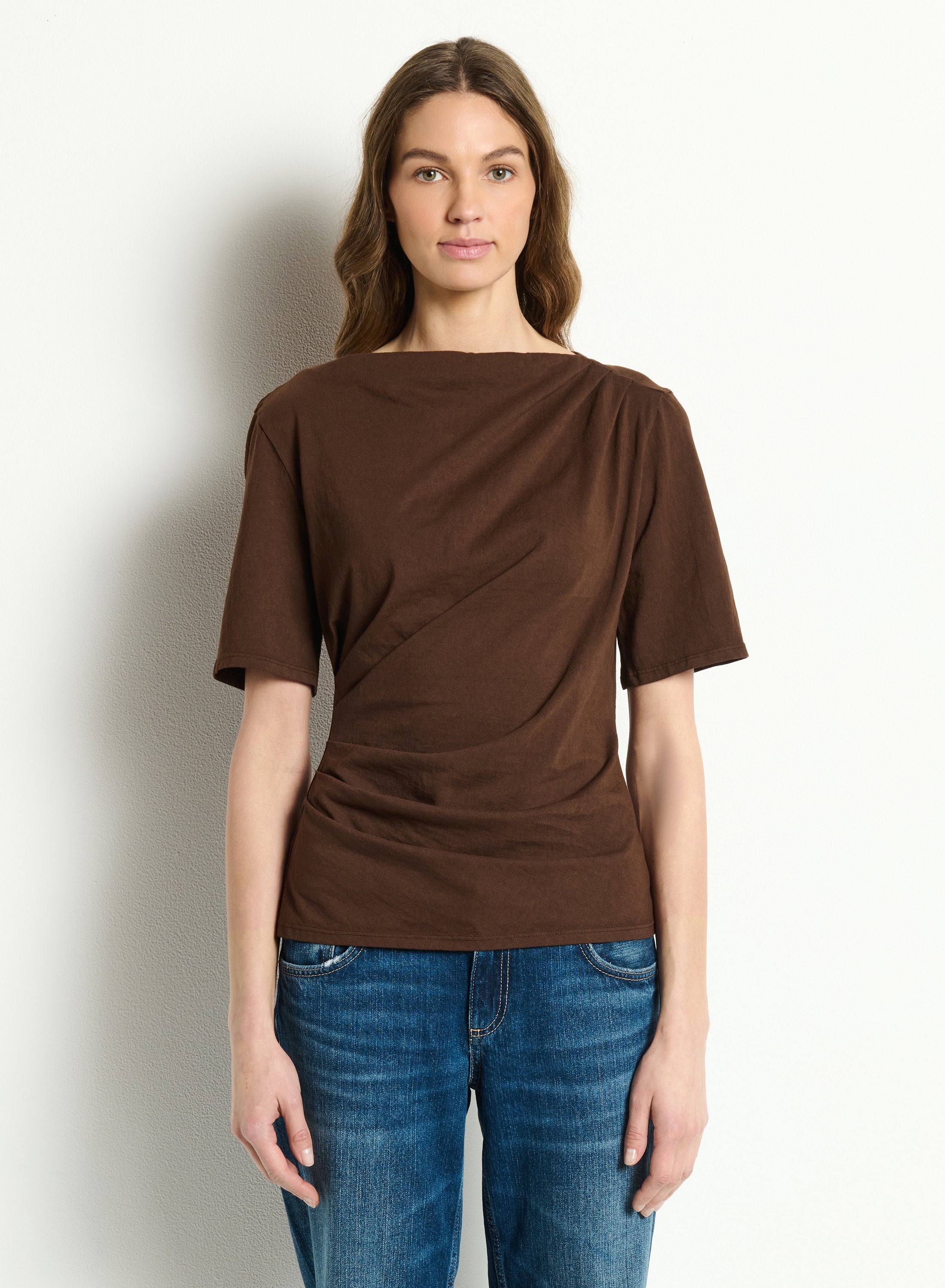 ANDREA ASYMMETRICAL PLEAT TOP