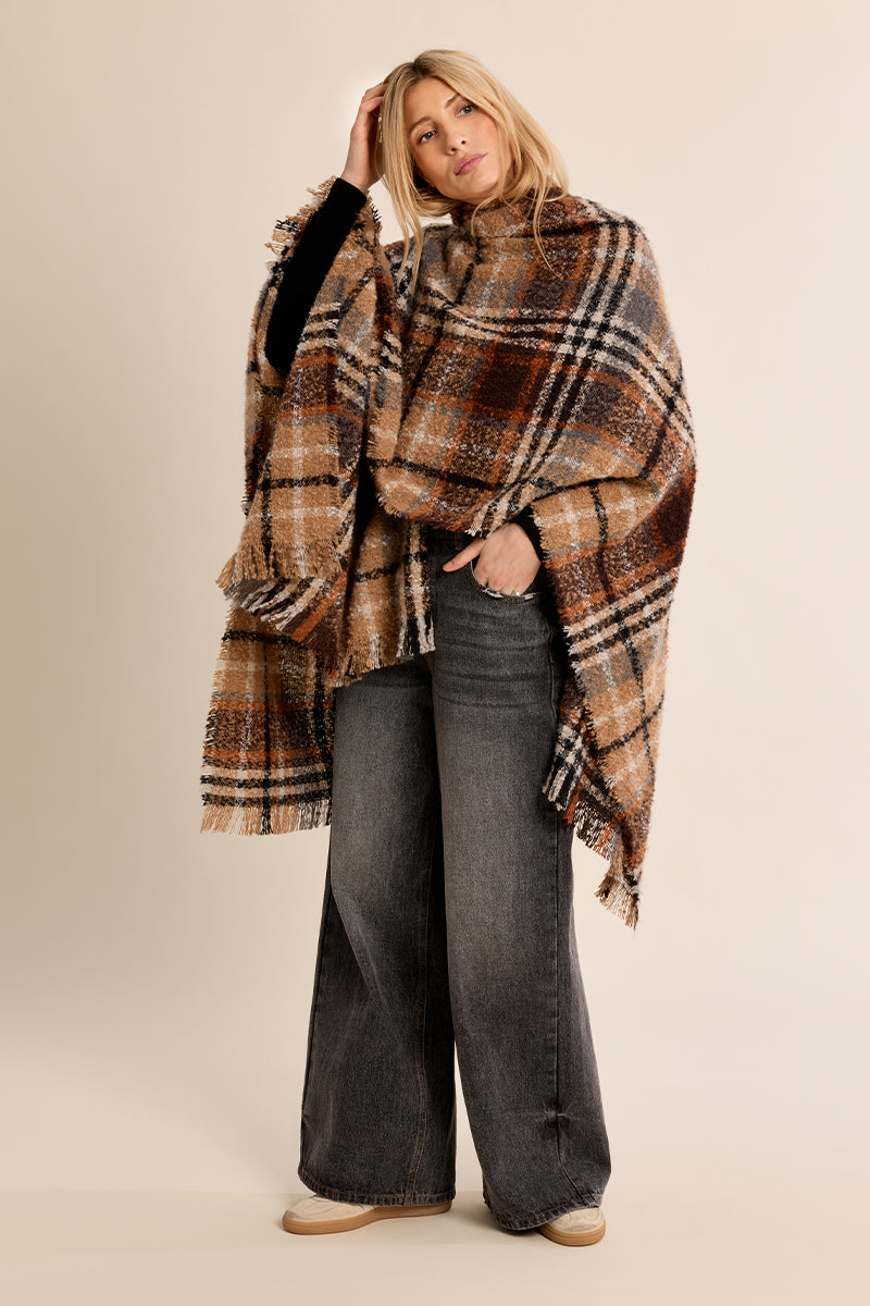 LADIES WOVEN PONCHO