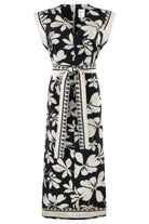 BEVERLY DRESS BLACK & TAN PRINT