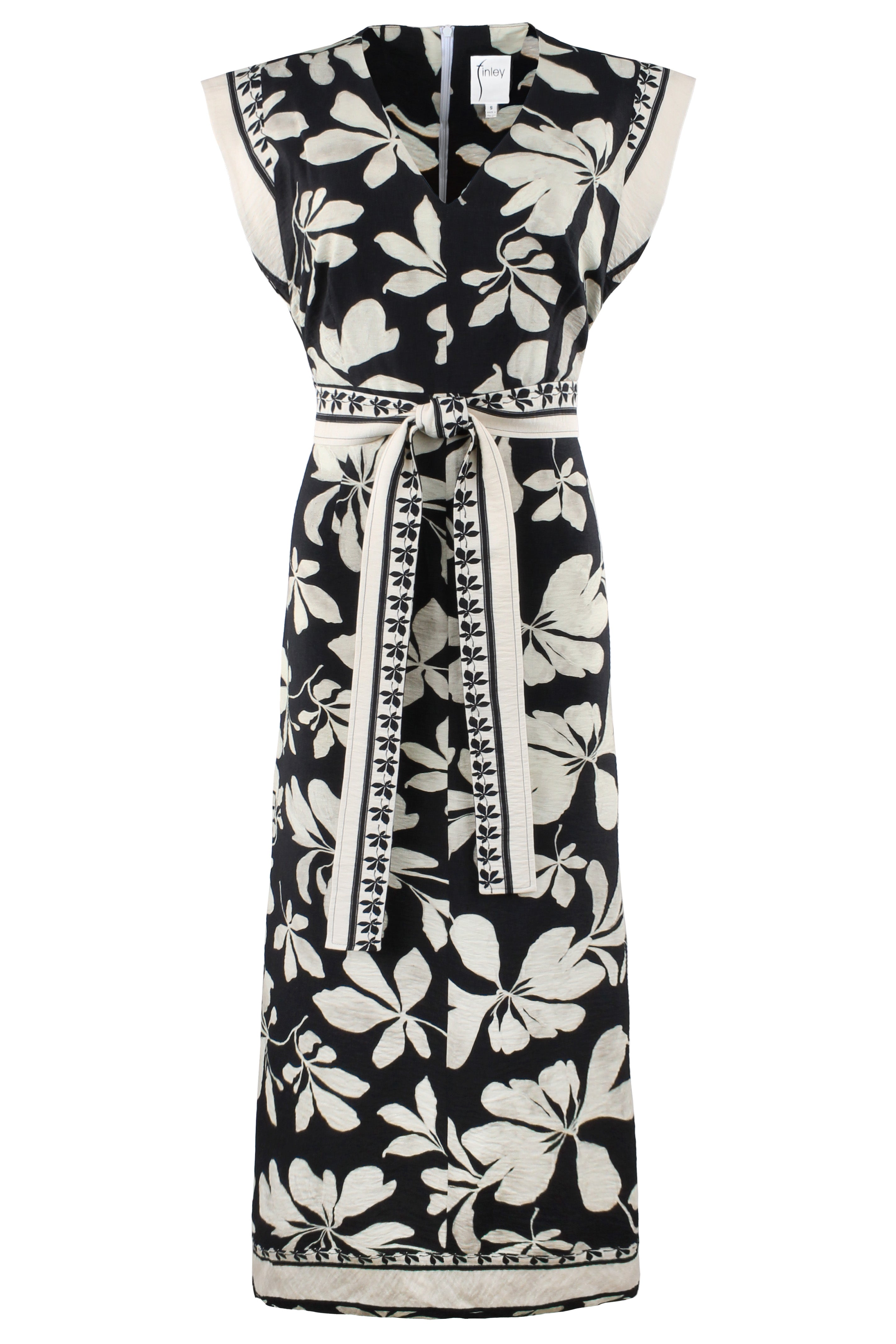 BEVERLY DRESS BLACK & TAN PRINT