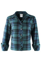 EUGENIE SHIRT BRUSHED TEAL PLAID