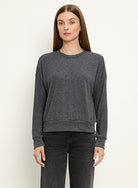 JULIANA CREW NECK RIB MIX TOP