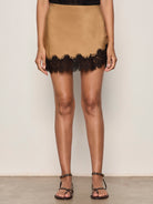 EVERYDAY SATIN LACE MINI SKIRT