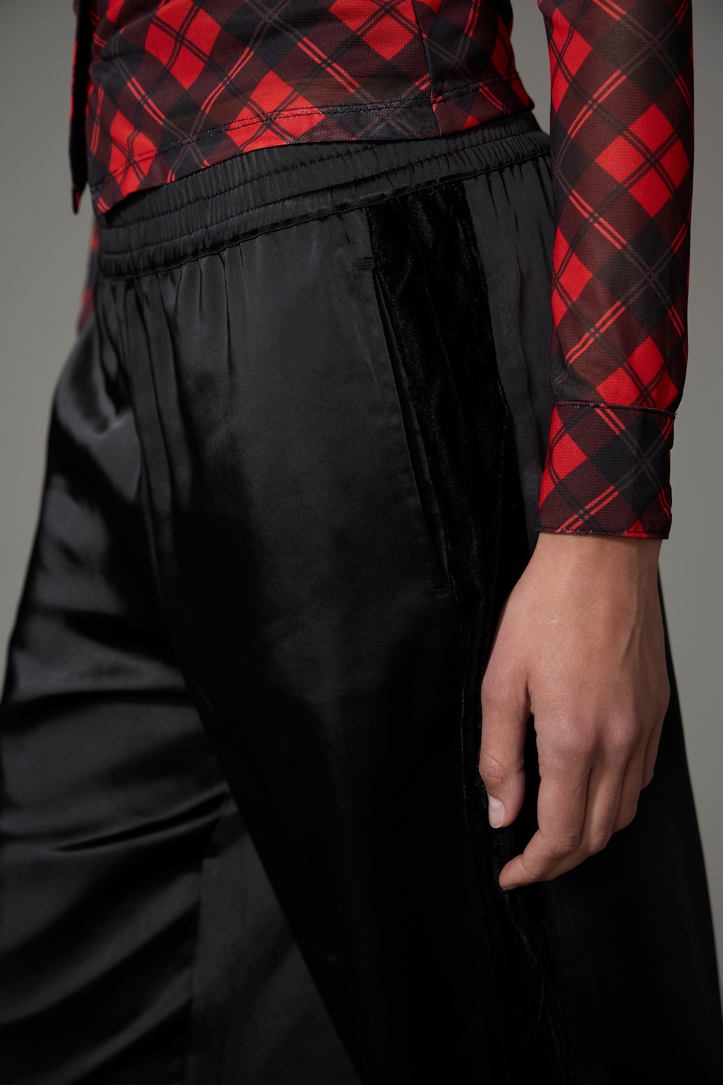 POLISHED SATIN TRACK PANT