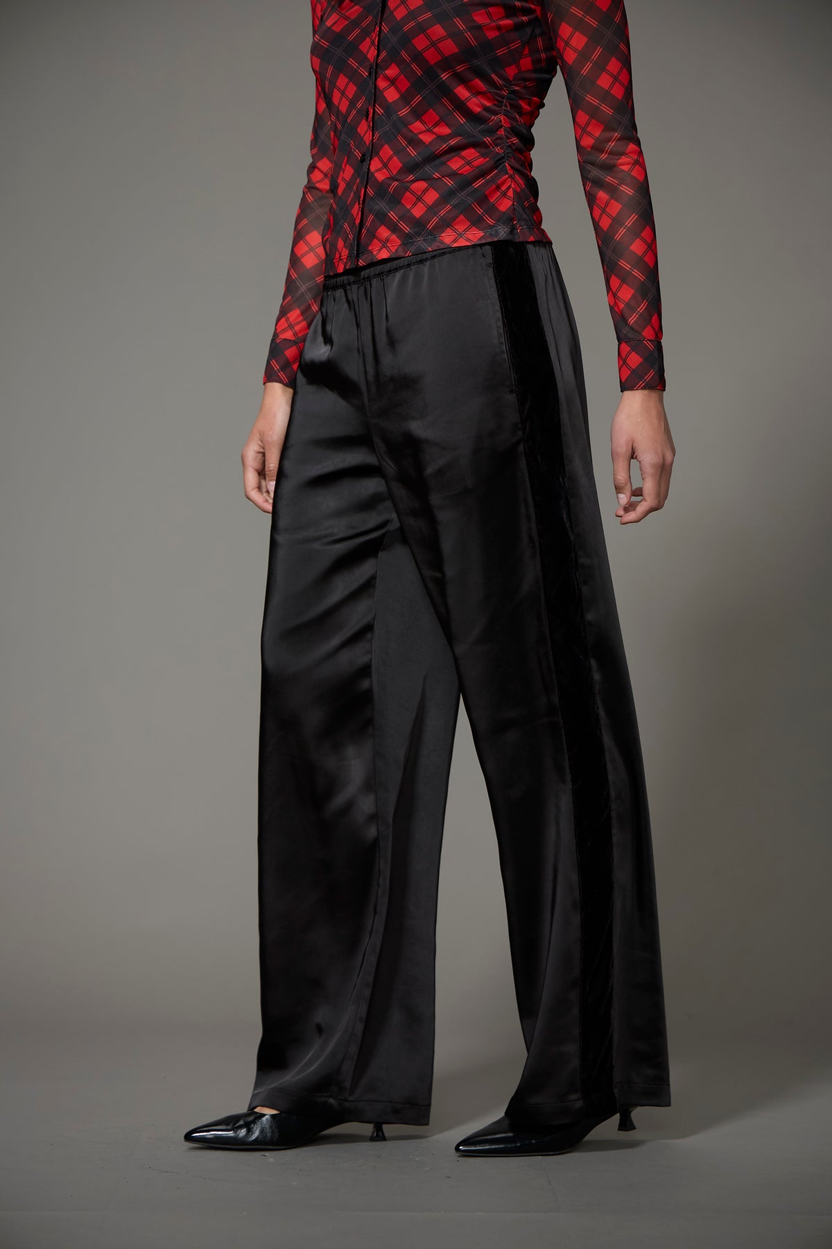 POLISHED SATIN TRACK PANT